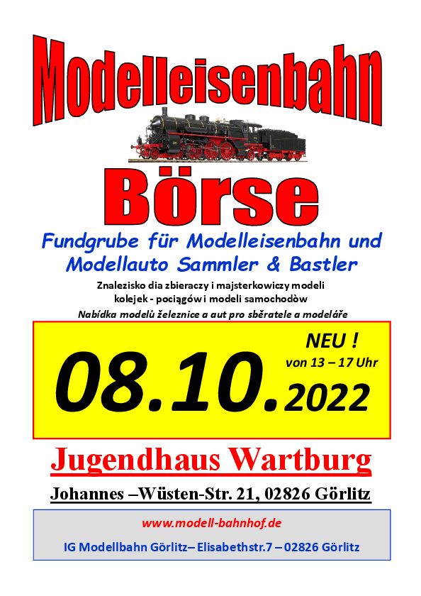 Modelleisenbahn und Modellauto BÖRSE in Görlitz