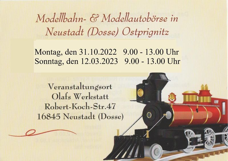 Modelleisenbahn- und Modellautobörse der Neustädter Eisenbahnfreunde