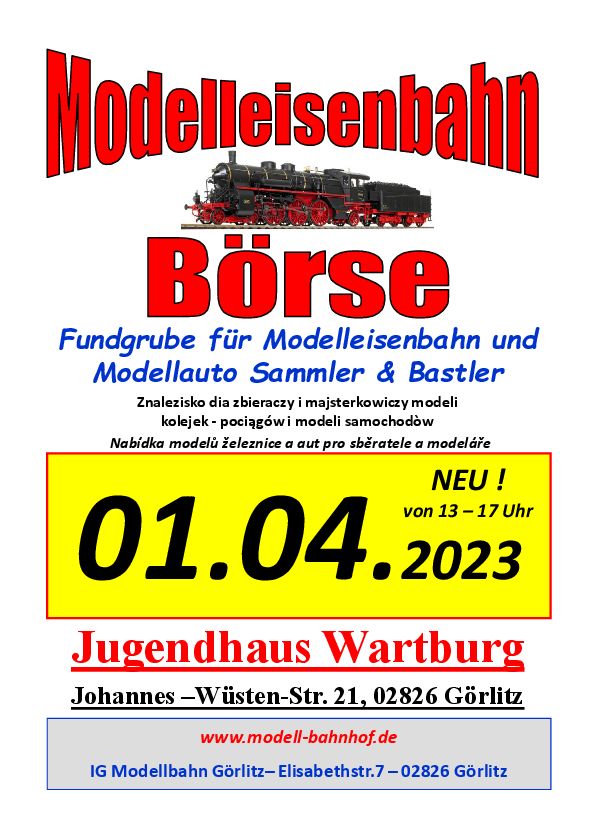 Modellbahn und Modellauto BÖRSE in Görlitz