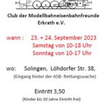 3. Modellbahntage des Club der Modelleisenbahnfreunde Erkrath e.V.