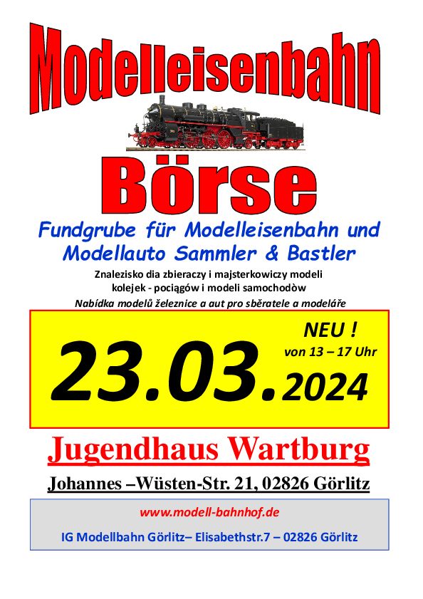 Modellbahn und Modellauto BÖRSE in Görlitz