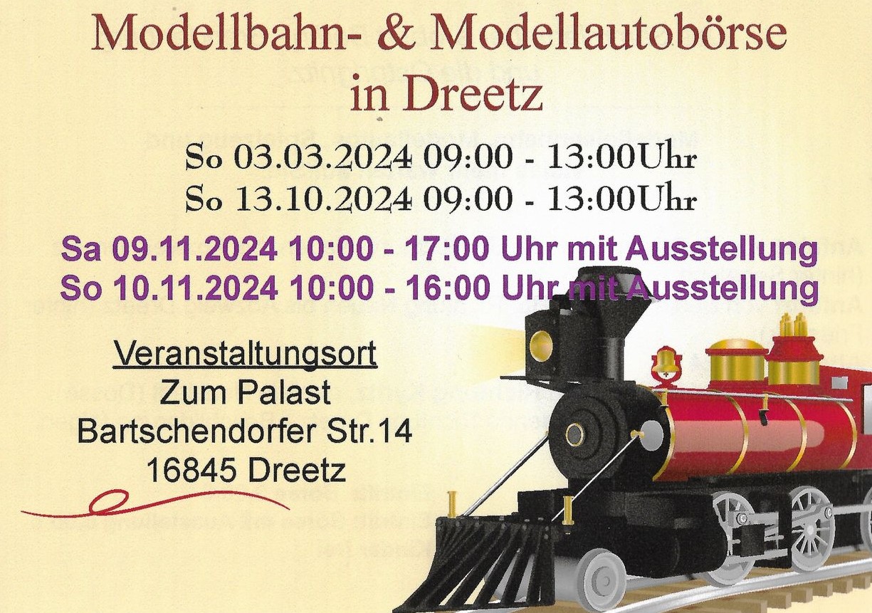 Modelleisenbahn- und Modellautobörse der Neustädter Eisenbahnfreunde