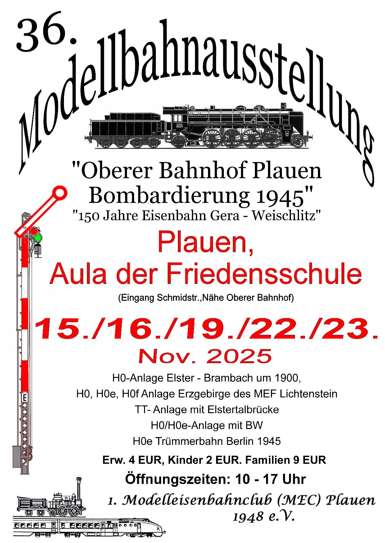 36. Modellbahnausstellung des 1. MEC Plauen 1948 e.V.