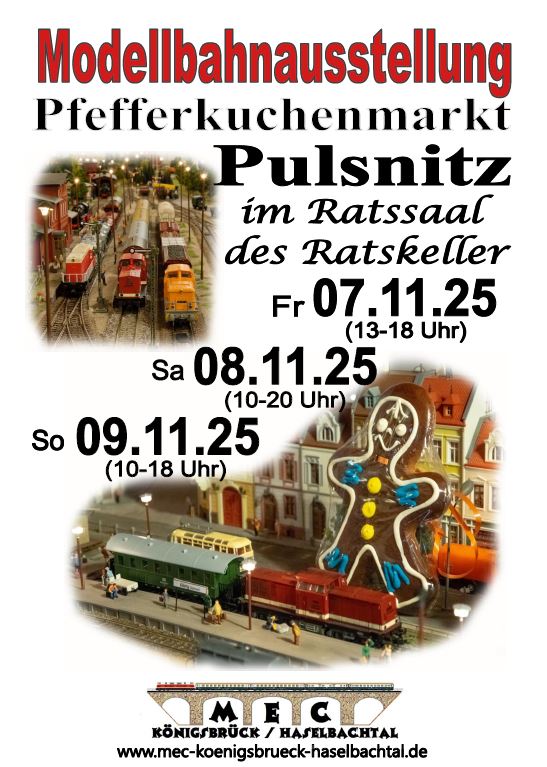 Modellbahnausstellung zum Pfefferkuchenmarkt Pulsnitz