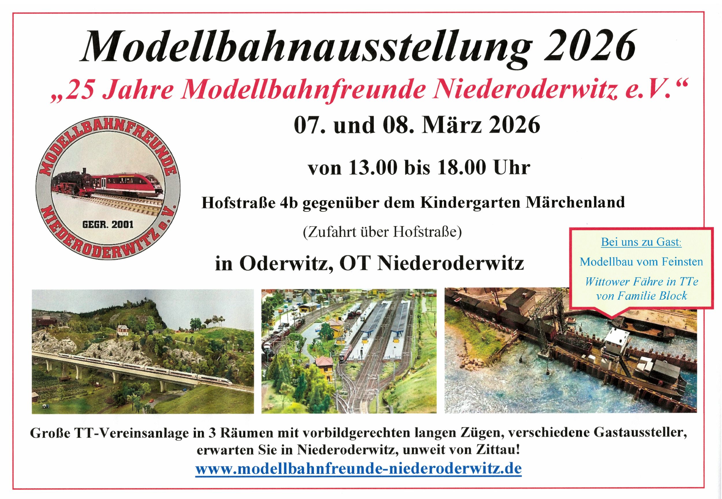 Modellbahnausstellung 2026 - 25 Jahre Modellbahnfreunde Niederoderwitz e.V.