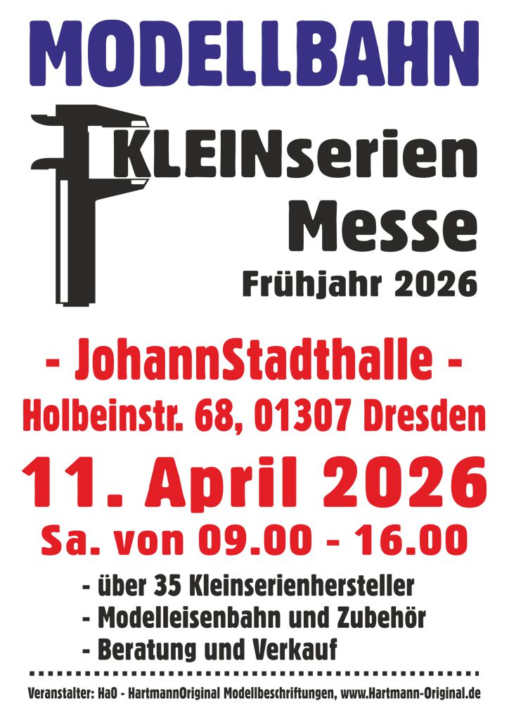 Modellbahn Kleinserienmesse Frühjahr 2026